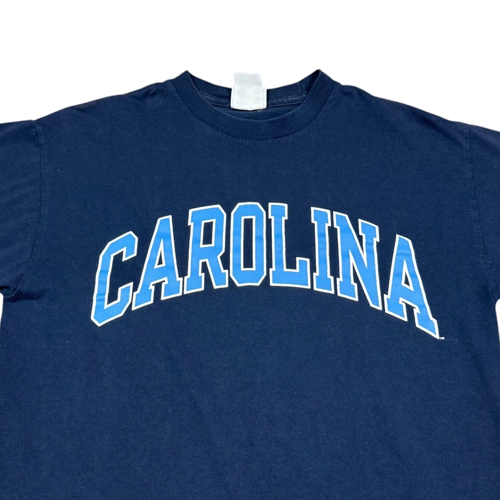Vintage 2000s Champion Navy Blue Carolina UNC Spell Out Shirt Men's Medium - Picture 2 of 7